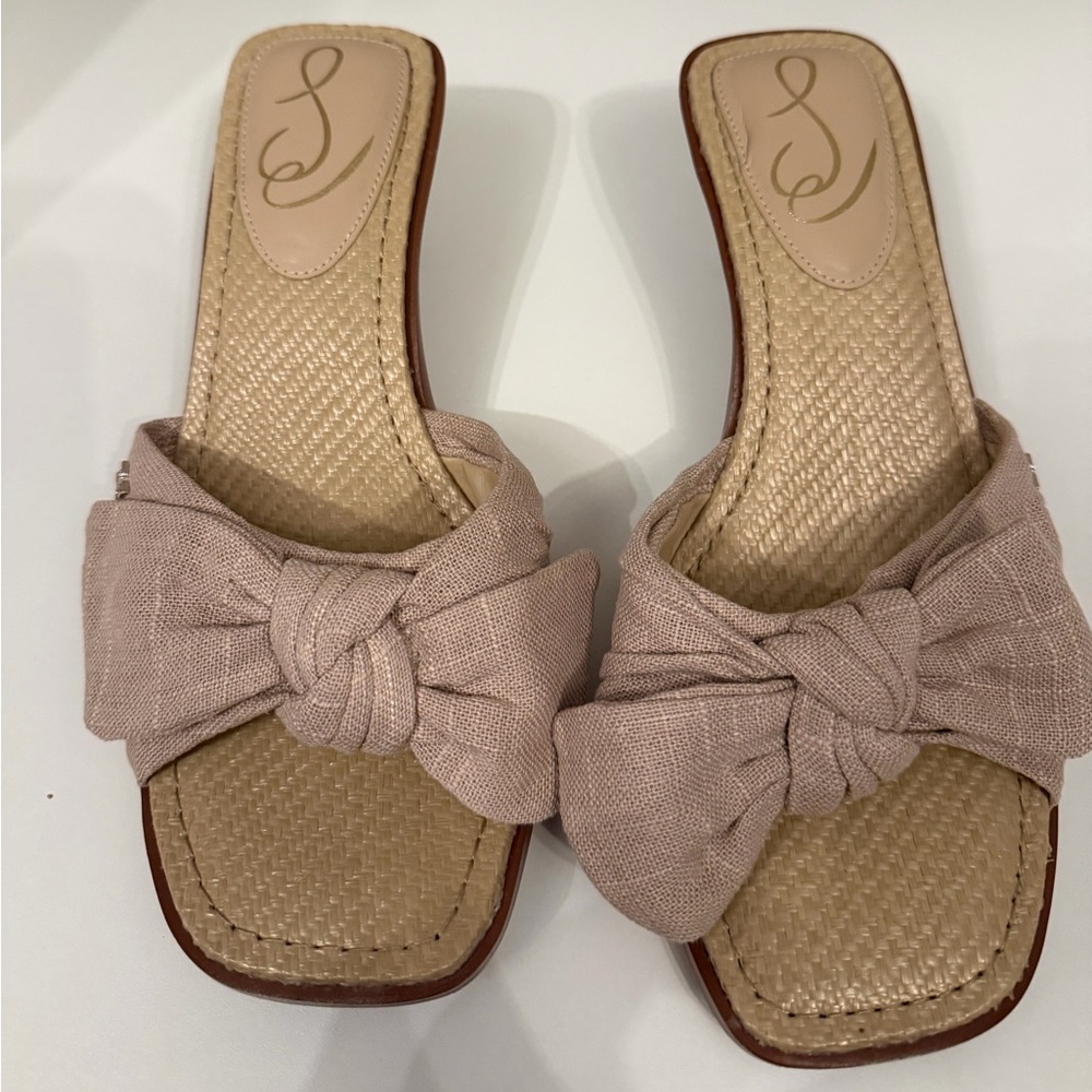 Sam Edleman Linen bow mules